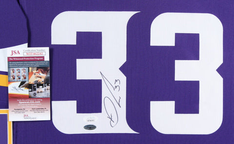 Dalvin Cook Signed Minnesota Vikings 35x43 Framed Jersey (JSA COA) 3xPro Bowl RB