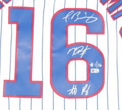 Baez, Rizzo, Bryant Signed 2016 Cubs World Series Champ Jersey LE #1/16 MLB Holo