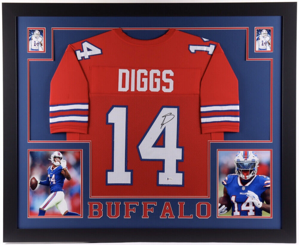 Stefon Diggs Signed 35x43 Framed Buffalo Bills Jersey Display (Beckett Hologram)