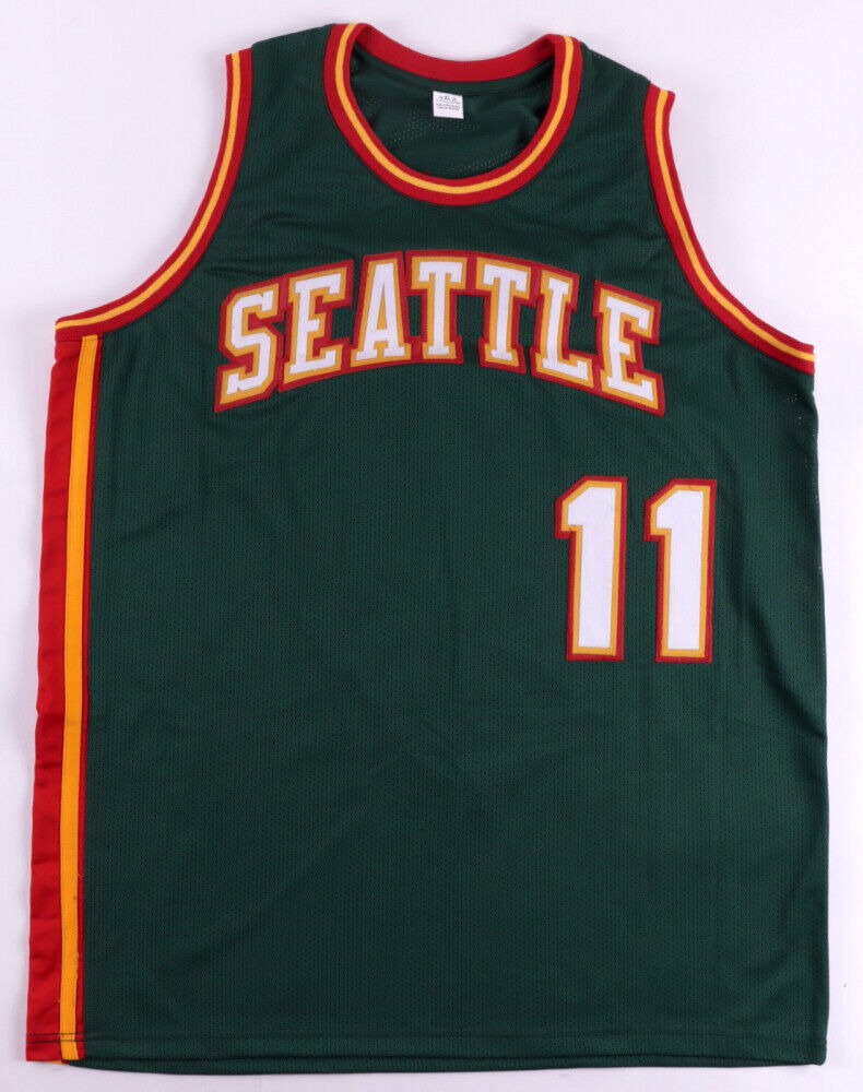 Detlef Schrempf Signed Seattle Supersonics Jersey (JSA COA)  3xAll Star Forward