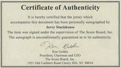 Jerry Stackhouse Signed Philadelphia 76ers Practice Champion Jersey /Score Board