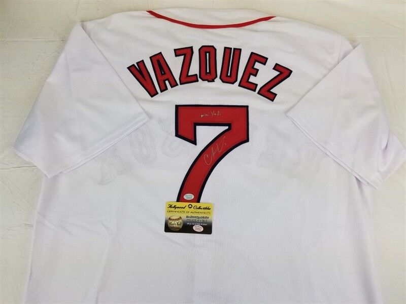 Christian Vazquez "Mini Yadi" Signed Boston Red Sox Jersey Hollywood Collectibls