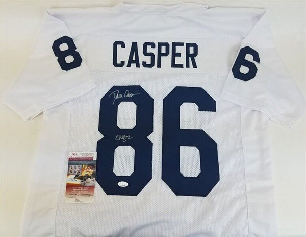 RSA Dave Casper Signed HOF 02 Inscription Los Vegas White Football Jersey (JSA)