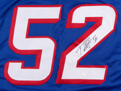 Ted Johnson Signed Patriots Jersey (JSA COA) 3x Super Bowl Champion Linebacker