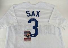 Steve Sax Signed Los Angeles Dodgers Jersey (JSA COA) 1982 Rookie o/t Year