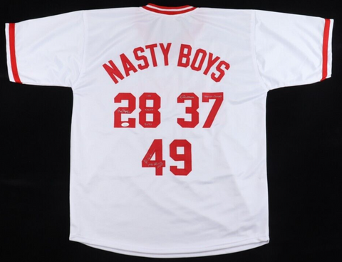 Randy Myers, Norm Charlton & Rob Dibble Signed Nasty Boys Cincinnati Reds Jersey