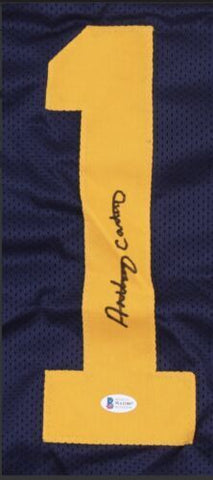 Anthony Carter Signed Michigan Wolverines Jersey (Beckett) Vikings Wide Receiver