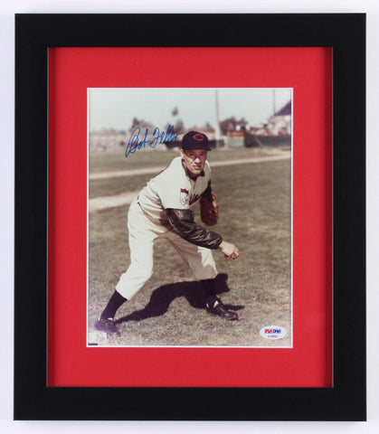 Bob Feller Signed Cleveland Indians 13x15 Custom Framed Photo Display (PSA COA)