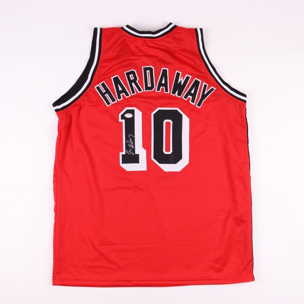 Tim Hardaway Sr. Signed Miami Heat Red Jersey (PSA) 5xNBA All Star Poi –