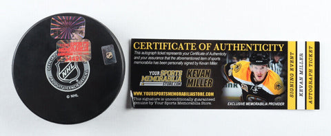 Kevan Miller Signed Boston Bruins Logo Hockey Puck (Kevan Miller Hologram & COA)