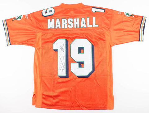 Brandon Marshall Signed Miami Dolphins Rebook Jersey (JSA COA) 6xPro Bowl W.R.