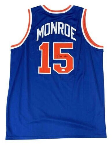 Earl Monroe Signed Knicks Jersey (JSA COA) 4×NBA All-Star / 1973 World Champion