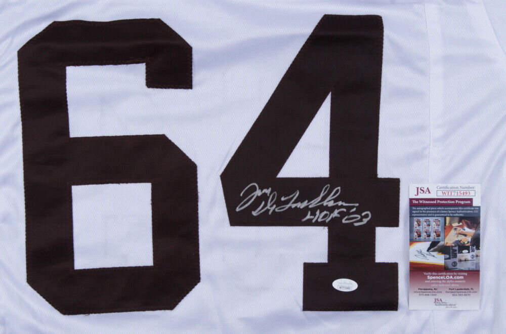 Joe DeLamielleure Signed Cleveland Browns Jersey Inscribed "HOF 03" (JSA COA)