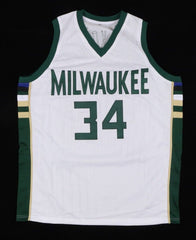 Giannis Antetokounmpo Milwaukee Bucks signed Jersey /6xNBA All Star (JSA COA)