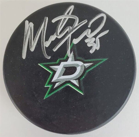 Marty Turco Signed Dallas Stars Logo Hockey Puck (JSA COA) 3xAll Star Goaltender