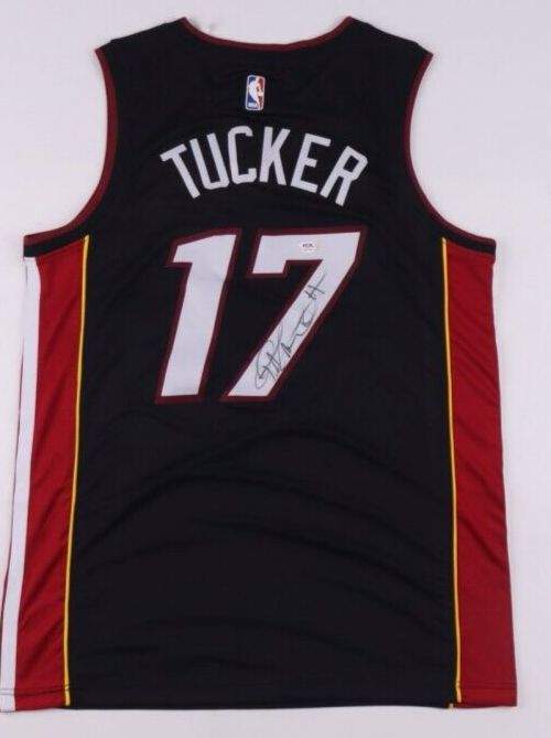 P J Tucker Signed Miami Heat Jersey (PSA COA) 2021 NBA Champion Power –