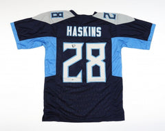 Hassan Haskins Signed Tennessee Titans Jersey (OKAuthentics) 2022 4th Round Pick