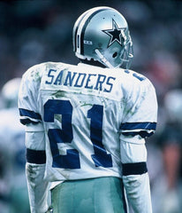 Deion Sanders Signed Dallas Cowboys Jersey (Beckett COA) 8xPro Bowl Def. Back