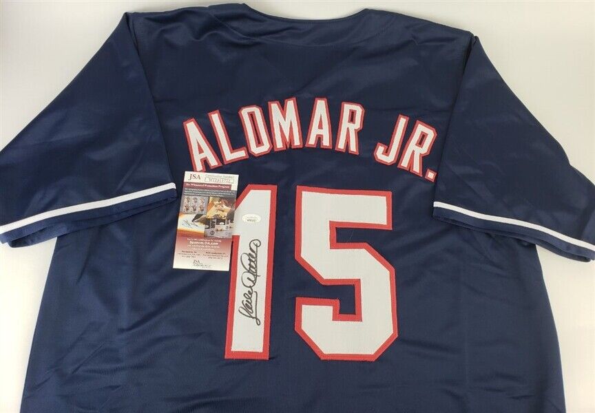 Sandy Alomar Signed Cleveland Indians Jersey (JSA COA) 1990 NL Rookie o/t Year