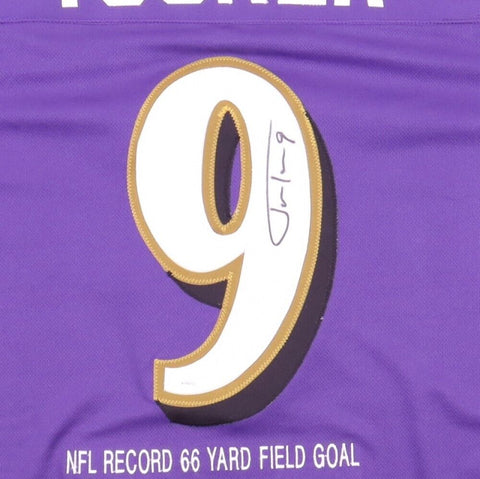 Justin Tucker Signed Baltimore Ravens Stat Jersey (JSA COA) NFL Record 66 Yd F.G