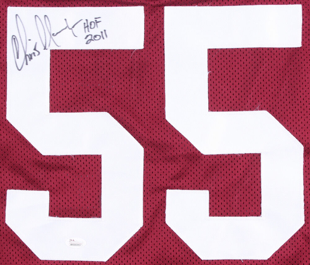 CHRIS HANBURGER AUTOGRAPHED WASHINGTON REDSKINS JERSEY JSA HOF 2011