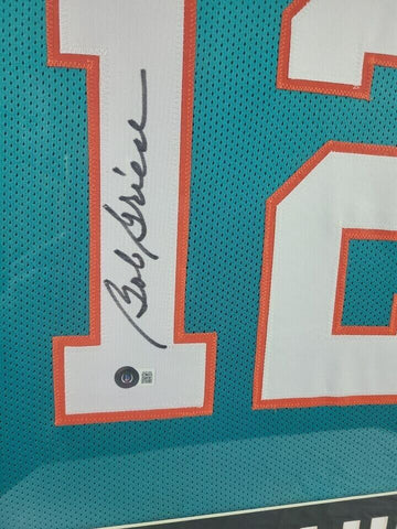 Bob Griese Signed Miami Dolphins 35x43 Framed Jersey (Beckett)2xSuper Bowl Champ