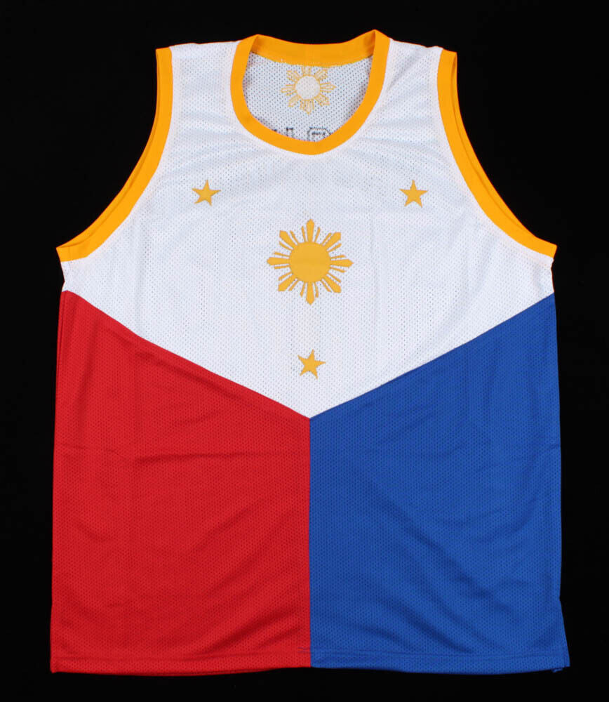 Manny Pacquiao Signed Filipino Flag Jersey Inscribed "Pacman" (Beckett Hologram)
