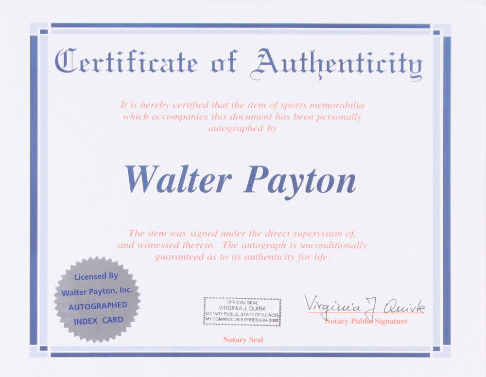 Walter Payton Signed 32x36 Custom Framed Cut Display wi Jersey & Bears Pins  PSA