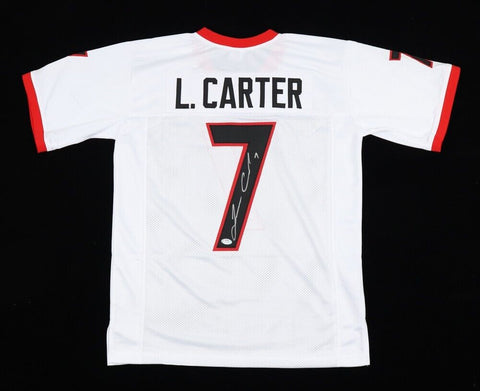 Lorenzo Carter Signed Georgia Bulldogs White Jersey (PSA) Atlanta Falcons L.B.