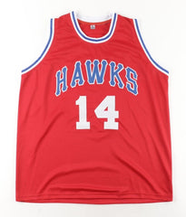 Lenny Wilkens Signed Hawks Jersey (JSA COA) St. Louis Point Guard 1960–1968
