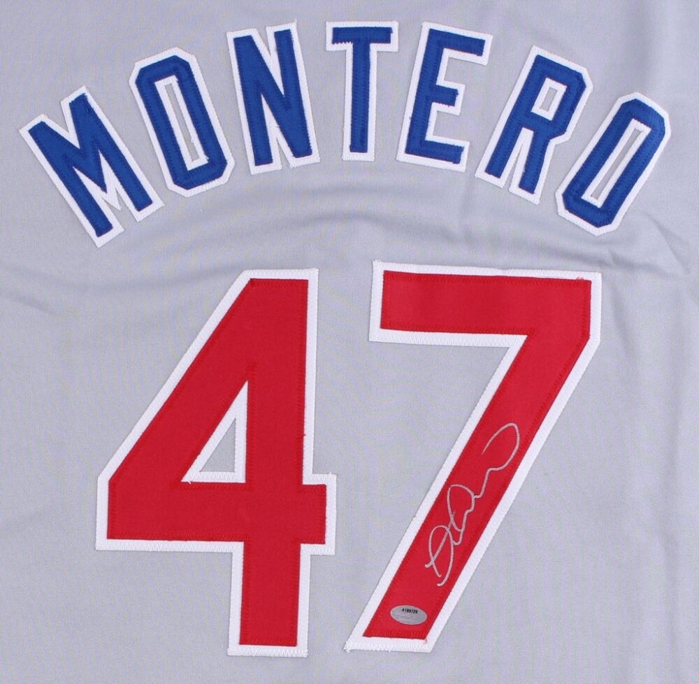 Miguel Montero Signed Chicago Cubs Jersey (Schwartz) 2016 World Champi –