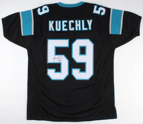 Luke Kuechly Signed Carolina Panthers 35x43 Custom Framed Jersey (JSA COA)