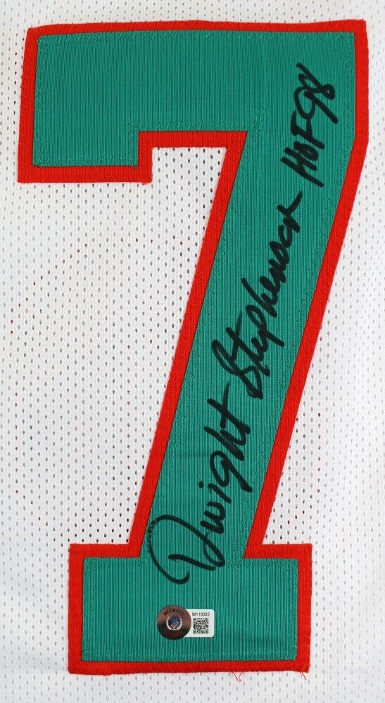 Dwight Stephenson Signed Miami Dolphins Jersey Inscribed HOF 98