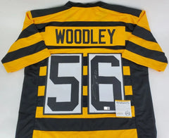 LaMarr Woodley Signed Pittsburgh Steelers Bumblebee Throwback Jersey (TSE COA)