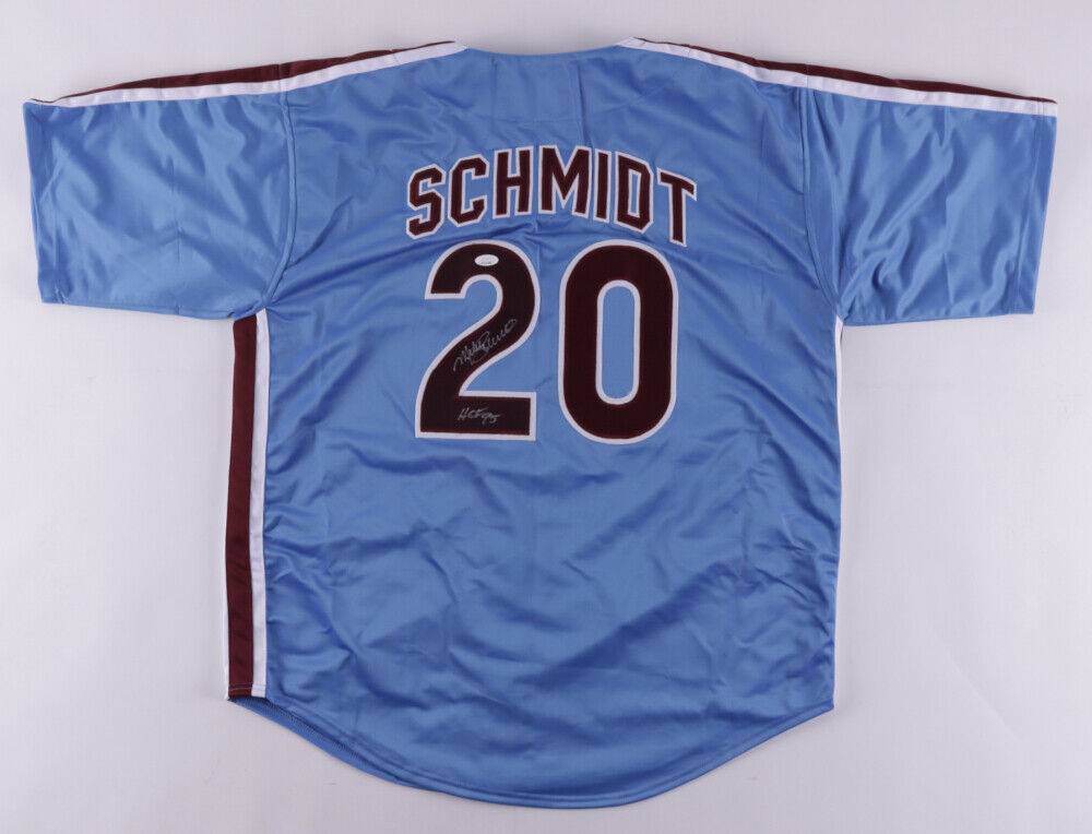 Mike Schmidt Signed Philadelphia Phillies Jersey Inscribed HOF 95 (J –