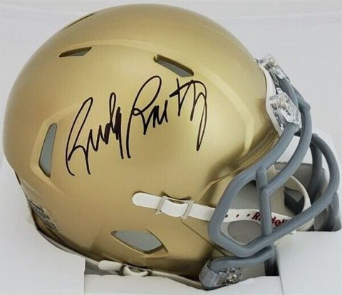 Rudy Ruettiger Signed Notre Dame Fighting Irish Mini-Helmet (JSA COA)