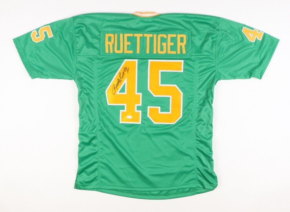 Rudy Ruettiger Signed Autographed Blue Stat Football Jersey JSA