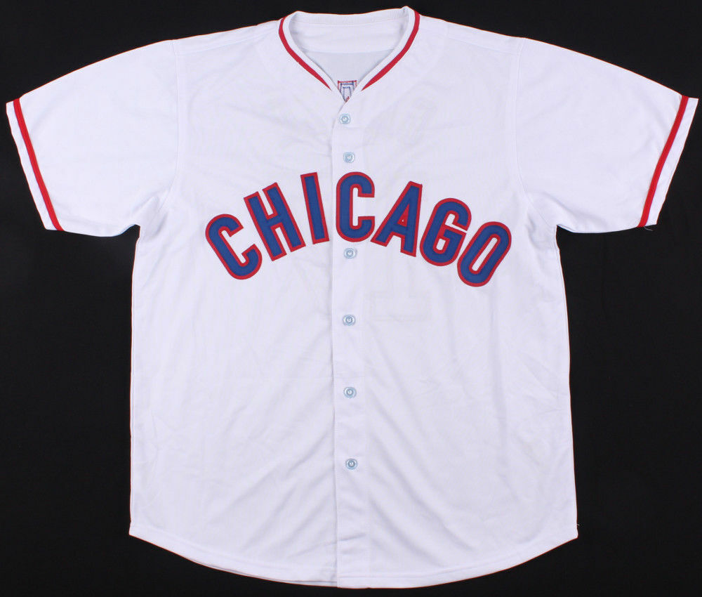 Mark Grace Signed Chicago Cubs Throwback Jersey (JSA) World Series