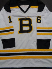 Derek Sanderson Signed Bruins White Jersey (JSA COA) Boston Center (1968-1972)