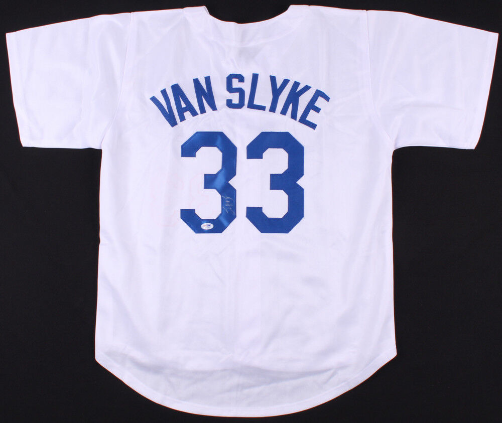 Scott Van Slyke Signed Los Angeles Dodgers Jersey (PSA COA)Son of Andy Van Slyke