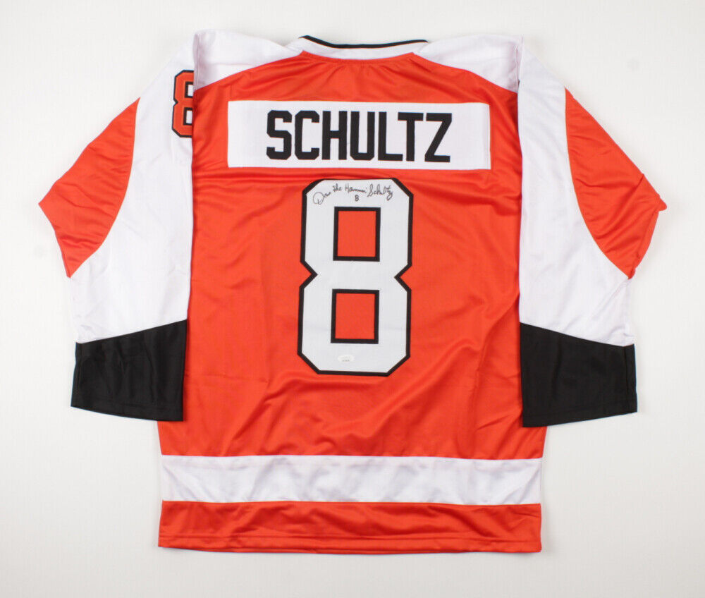 Dave Schultz Philadelphia Flyers Autographed Custom White Hockey Jersey JSA  COA