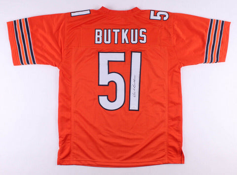 Dick Butkus Signed Chicago Bears Orange Jersey (JSA) 8×Pro Bowl (1965–1972) L.B