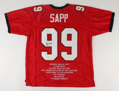 Warren Sapp Signed Tampa Bay Buccaneers Career Highlight Stats Jersey (PSA COA)