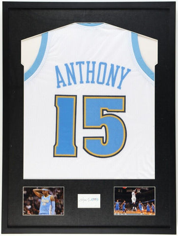 Carmelo Anthony Signed Framed Cut Display w/ Jersey (PSA) Denver Nuggets Forward