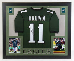 A J Brown Signed Philadelphia Eagles 35"x 43" Framed Jersey (JSA) All Pro W.R.