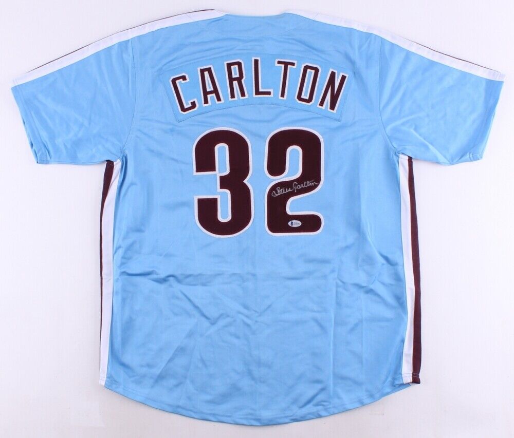 Steve Carlton Signed Philadelphia Phillies Jersey (Beckett) 4xNL