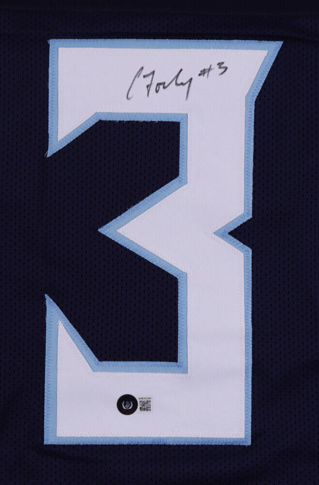 Caleb Farley Signed Tennessee Titans Jersey (Beckett Holo) 1st Round Pk 2021 D.B