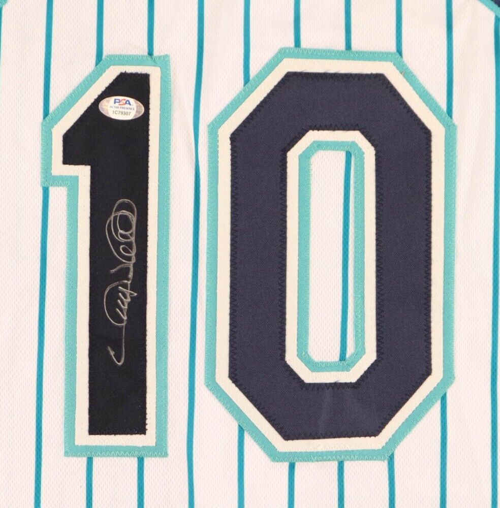 Gary Sheffield Twice Signed Authentic Florida Marlins Game Model Jersey JSA  COA