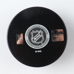 Johnny Bucyk Signed Bruins Logo Hockey Puck Inscribed "H.O.F. 1981" (COJO)