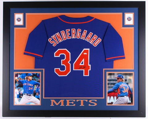 Noah Syndergaard Signed New York Mets 35" x 43" Custom Framed Jersey (JSA COA)
